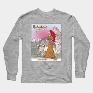 Boudicca at StoneHenge with her Greyhounds. Long Sleeve T-Shirt